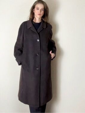 Vintage 70s Savile Row Dark Brown Wool Mohair? Coat